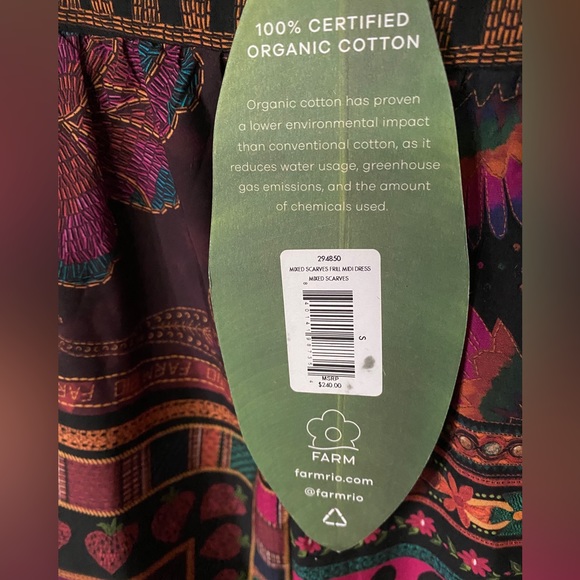 NWT Farm Rio Mixed Scarves Frill Midi Dress - Picture 8 of 9